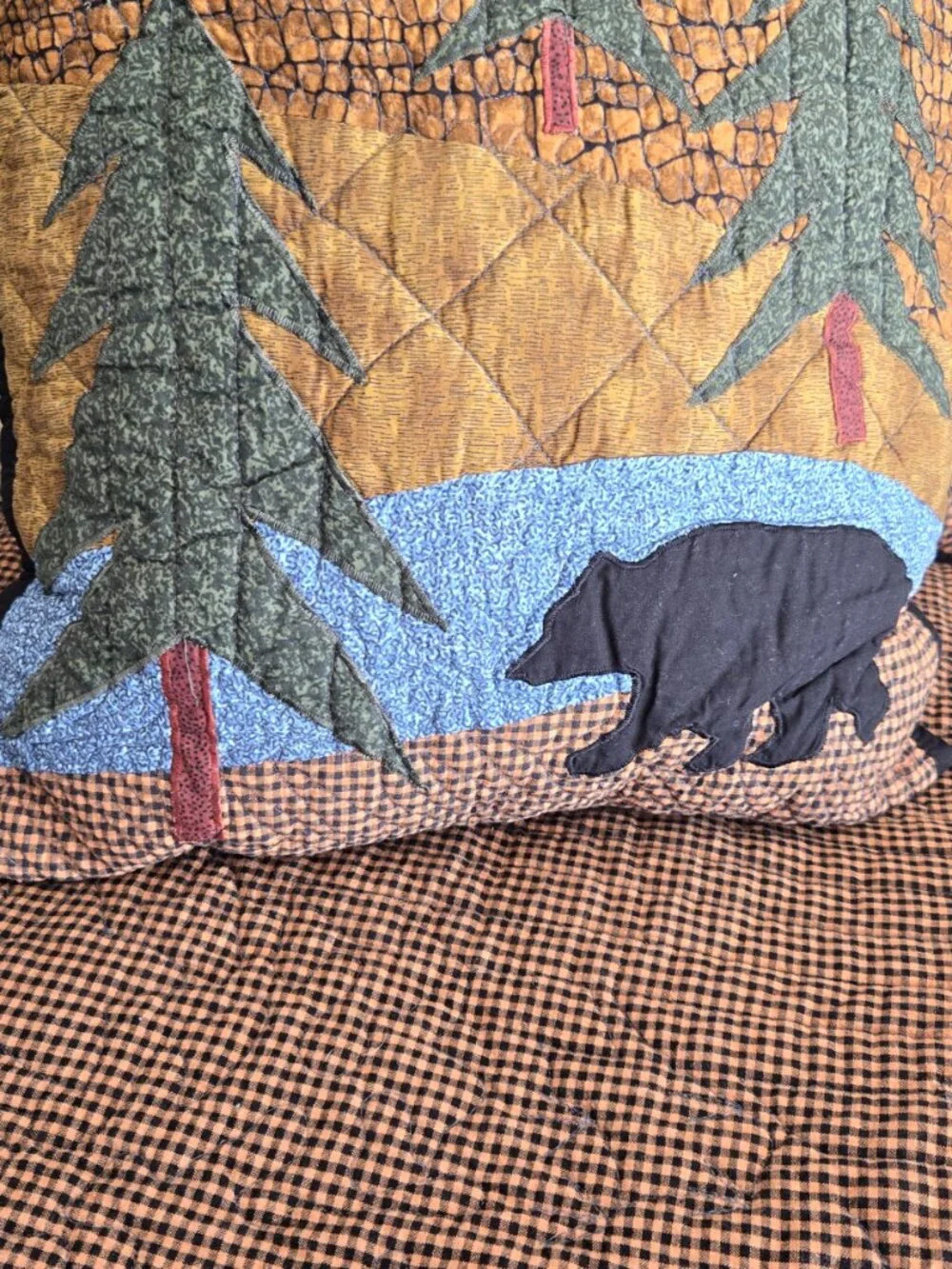 NEW -- Queen/King Donna Sharp Woodland Bedspread & Pillow Set w/ curtain valance
